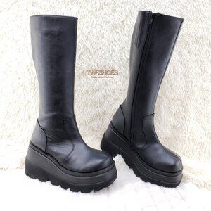 Demonia Black Over the Knee Boots